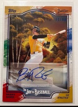 2025 Topps x Bob Ross Joy of Baseball Brent Rooker Paint Splatter Auto /99 #42