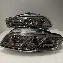 05-08 Audi A4, 06-08 S4 LED DRL PROJECTOR HEADLIGHTS 