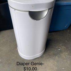 Diaper Genie, White- Barely Used 