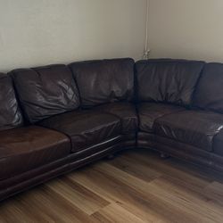 L Shape SofaCouch Real Lather Used On Good Condition And Quality  