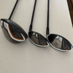 Lot Of 3 CALLAWAY X2 Hot Driver 3 Wood &5 Wood With Original Headcovers