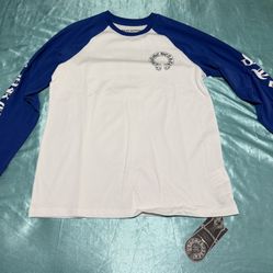 Chrome Hearts White Long Sleeve (Blue Sleeves) Size L – Premium Streetwear