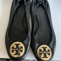 Tory Burch Flats Black And Gold