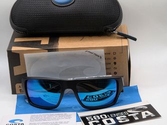 New 100% Authentic Costa Finlet matte black frame with Blue 580g lenses( glass not polycarbonate)