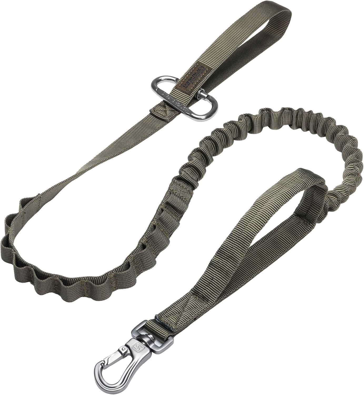 Tactical Bungee Dog Leash Quick Release Elastic Leads Rope with 2 Control Handle