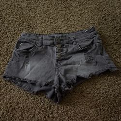 Billabong Gray Distressed Denim Jean Shorts