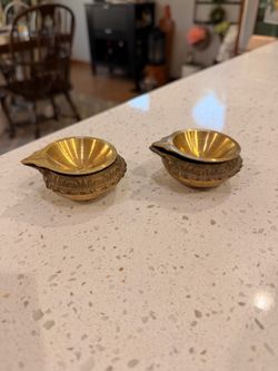 Brass Diya Oil Lamps Set of 2