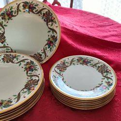 vintage Lennox holiday Tartan porcelain dinnerware
