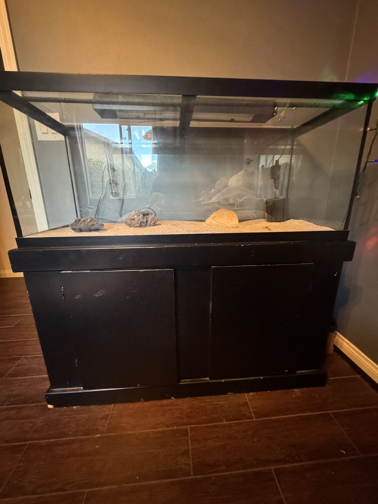 80 Gallon Fish Tank, Cabinet, Filter and Accessories 