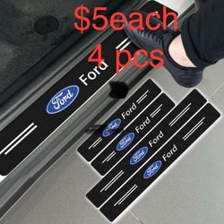 Carbon Texture Car Protector Door Sill Stickers For Ford