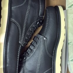 Black Safety Pebble Moc Toe Wedge