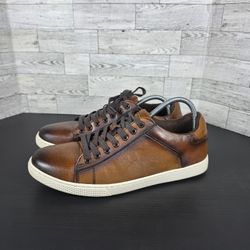 Steve Madden Rule01M1 Brown Leather Lace Up Lifestyle Shoes Men's US size 10