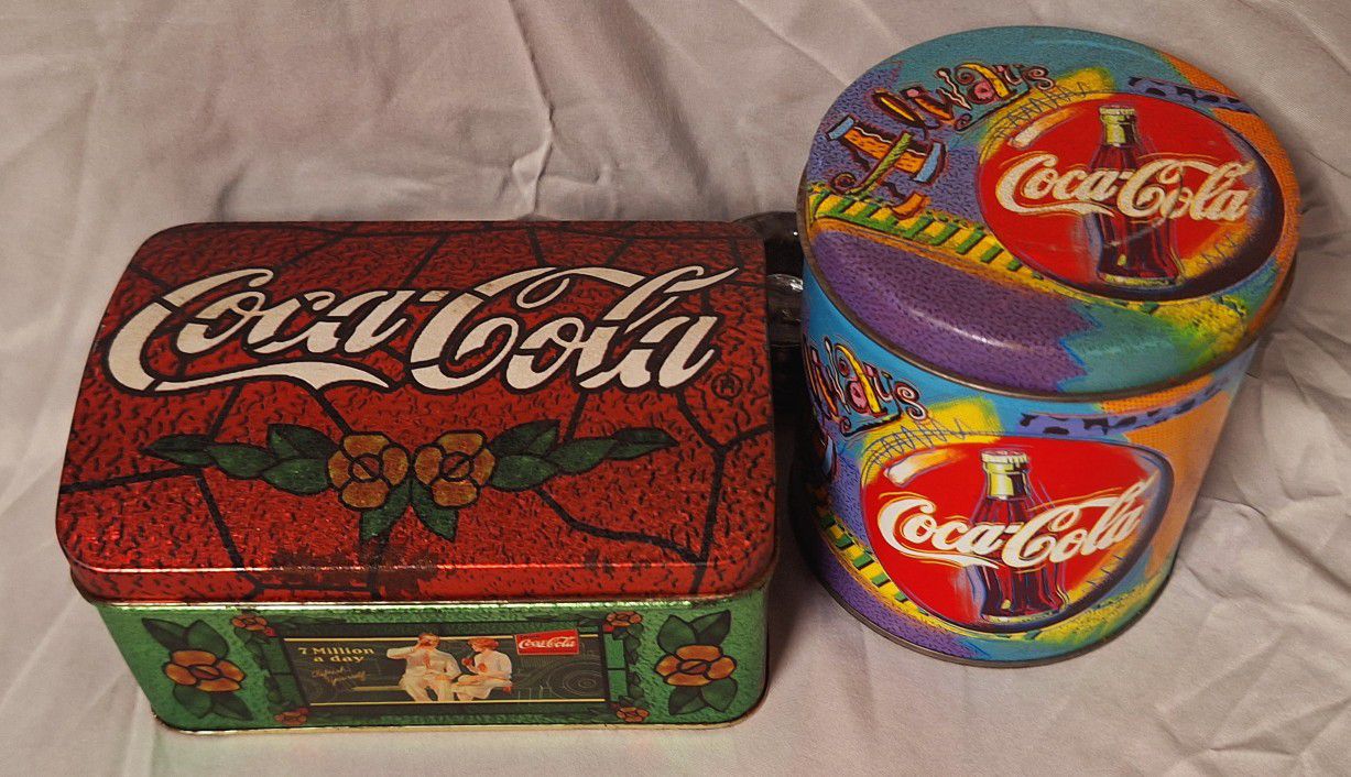 2 Vintage Coca Cola Advertising Tins