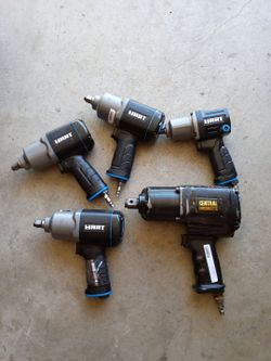 Lot of 5 Pneumatic Air Impact Wrenches