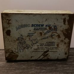 Vintage Metal MAGIC SCREW KIT Organizer - Magician Graphics
