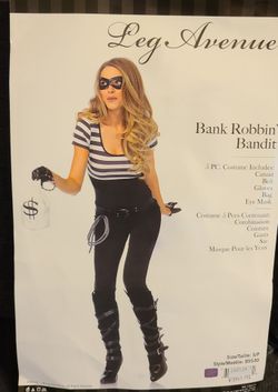 Leg Avenue Bank Robbin' Bandit Costume Size S/P