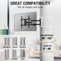 Full Motion Column TV Mount -No Drilling Required