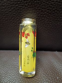 VINTAGE REVERSE PAINTED CHINESE SNUFF BOTTLE "CRICKET & BEE" ARTIST SIGNED