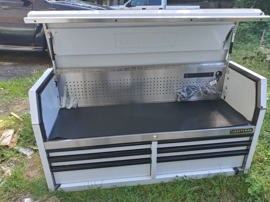 Craftsman 53 Inch Stainless Steel Top 6 drawer tool Chest. Top Chest