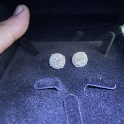 Real Diamond Screw on Earrings 