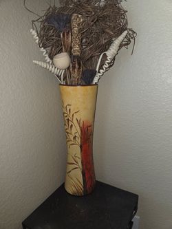 Decorative Tall Vase with Bamboo Design