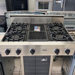Stove Viking  36 In” Stainless In Good 👍 