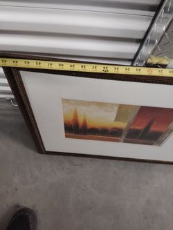 Framed Sunset Landscape Print