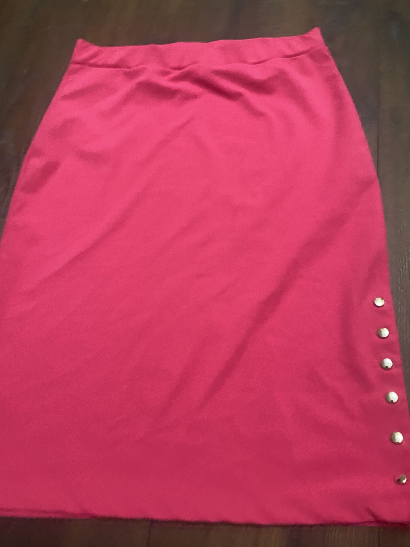 Womans Hot Pink Pencil Skirt Size Large By Ashley Blue #12