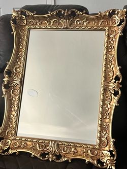 Ornate Gold Baroque Style Wall Mirror