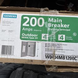 Siemens W0404MB1200CT MB Load Center 1PH 200A 120/240VAC 4Pole Nema 3R 4SP 4CIR