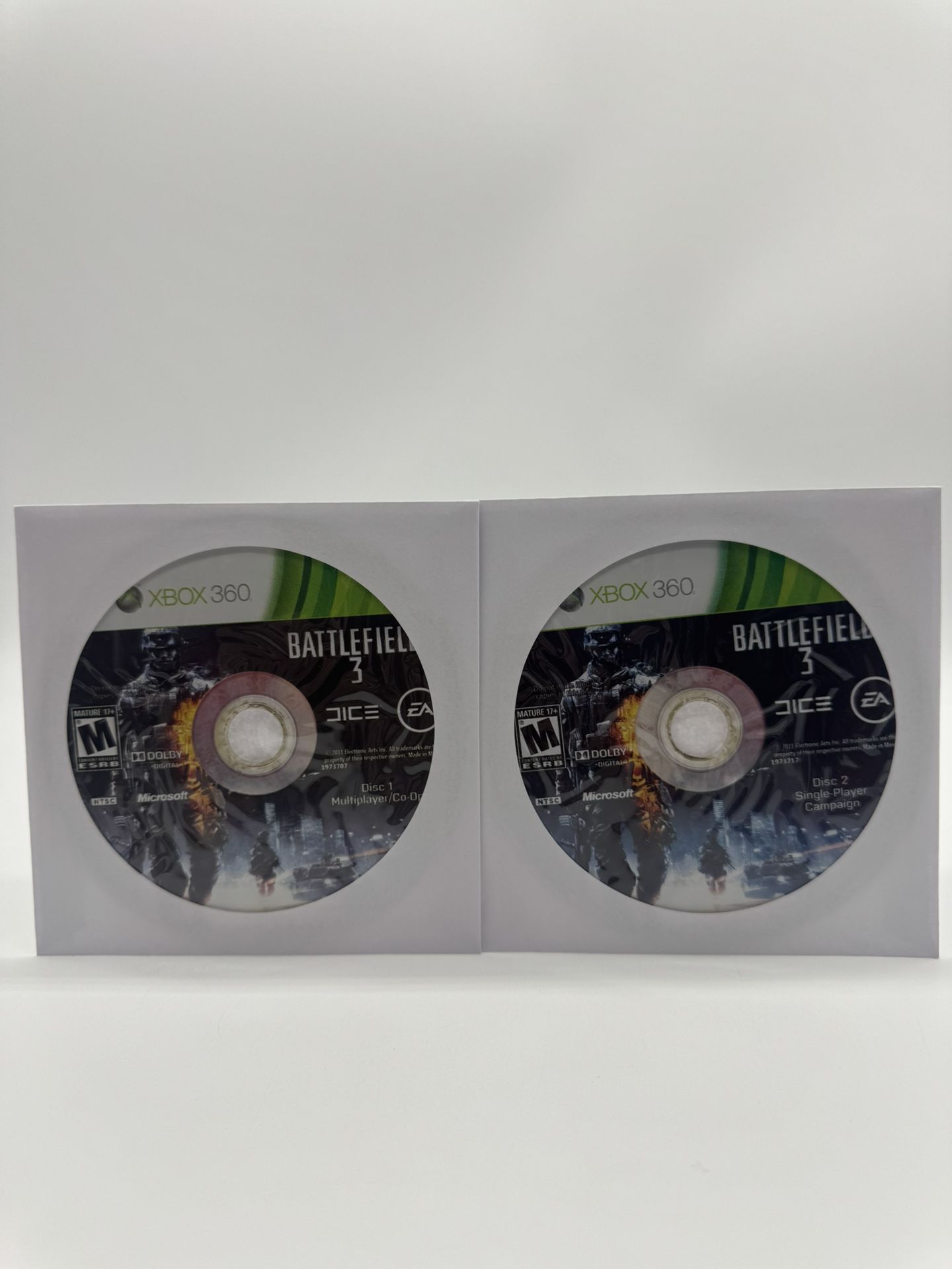 Battlefield 3 (Microsoft Xbox 360, 2011) Mint 2-Discs Only Tested