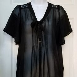 Forever 21 Sheer Black Top S/P