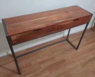 Solid Wood & Metal Console Table / Desk