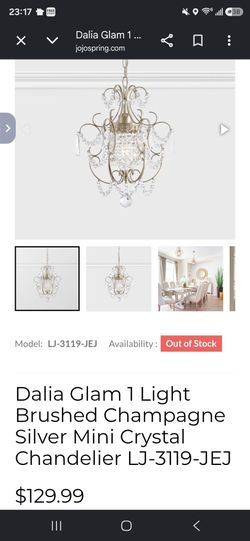 Mini glam crystal chandelier