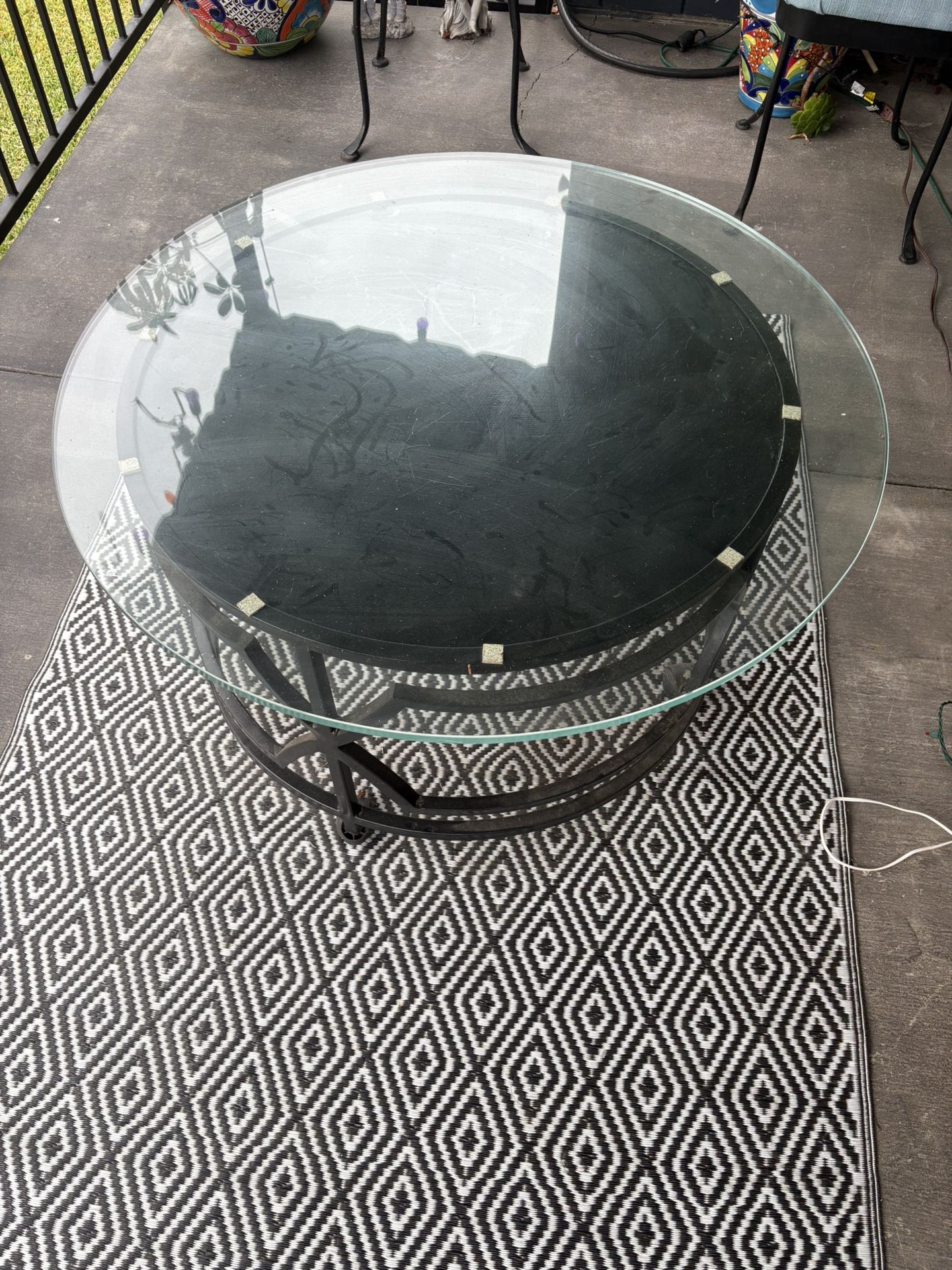 Iron Table With Glass Top