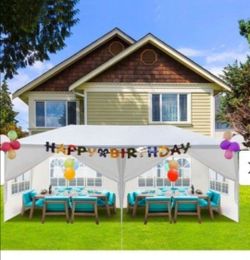 10 ft. x 20 ft. White Wedding Party Canopy Tent Outdoor Gazebo with 6-Removable Sidewalls&venta&%$