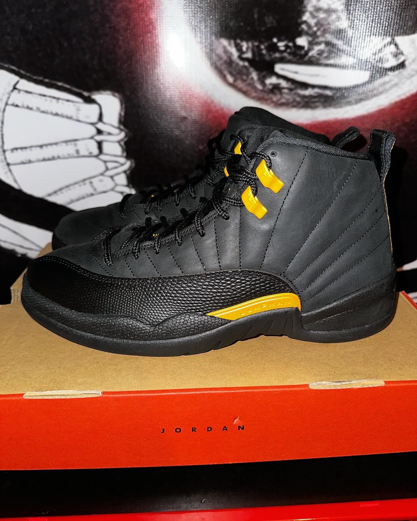 Jordan 12 Black Taxi Size 10.5