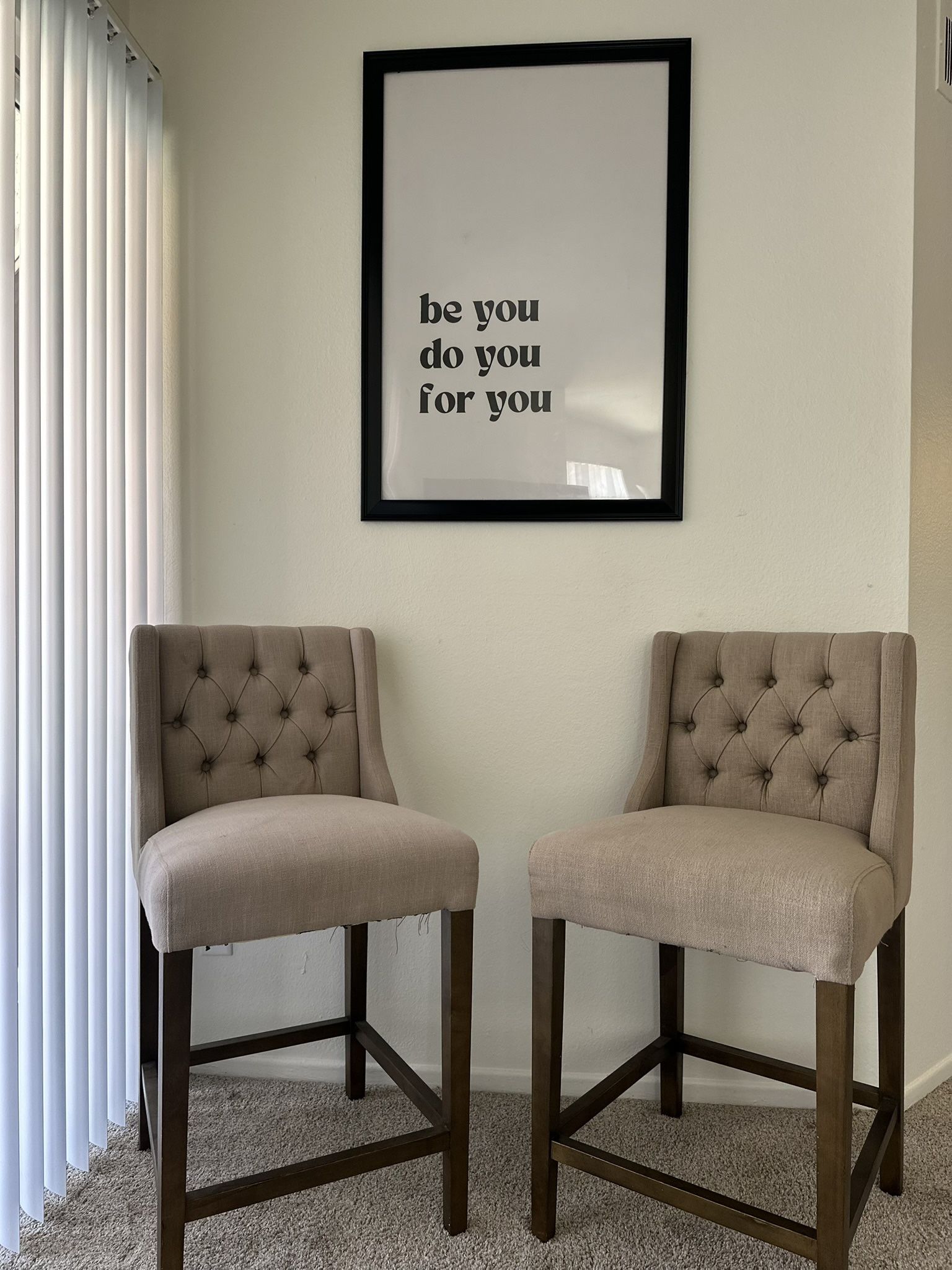 Set of 2 Upholstered Bar Stools – $15 (for both)