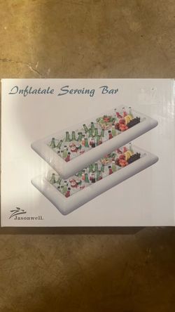 Inflatable serving bar. White. With pump