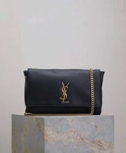 Saint Laurent YSL Niki Medium Black Leather Chain Shoulder Bag