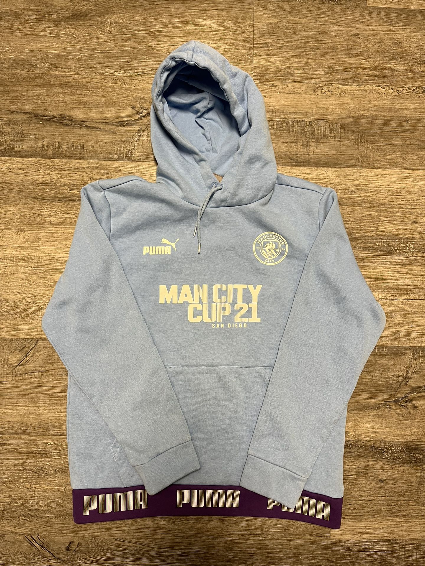 Puma Manchester City Hooded Sweatshirt Size Medium Pullover Mens Pullover Hoodie