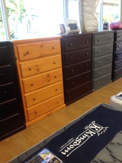 Jumbo 5 Drawer pinewood dressers