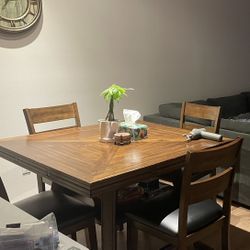 Solid Wood Table With 4 Chairs 