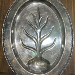 Vintage - WM Rogers  4510 Silver Plated Tree of Life Footed Serving Platter