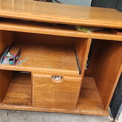 Computer Oak  Desk/File Cabinet/ Keyboard Tray