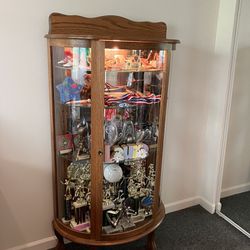 Curio Cabinet with Light and Key Lock