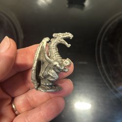 Pewter Dragon With Crystal Ball