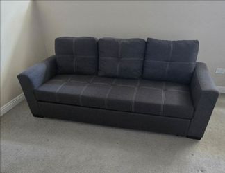 Gray Sleeper Sofa with Pull-Out Bed