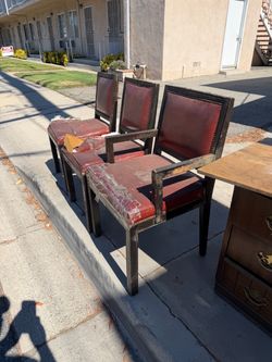 Free Antique Chairs & Nightstand on Curb