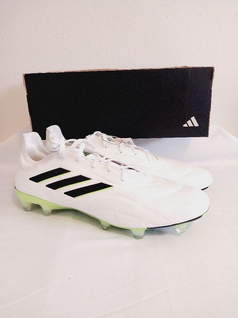 Adidas Copa Pure. 1 FG White Green Soccer Cleats